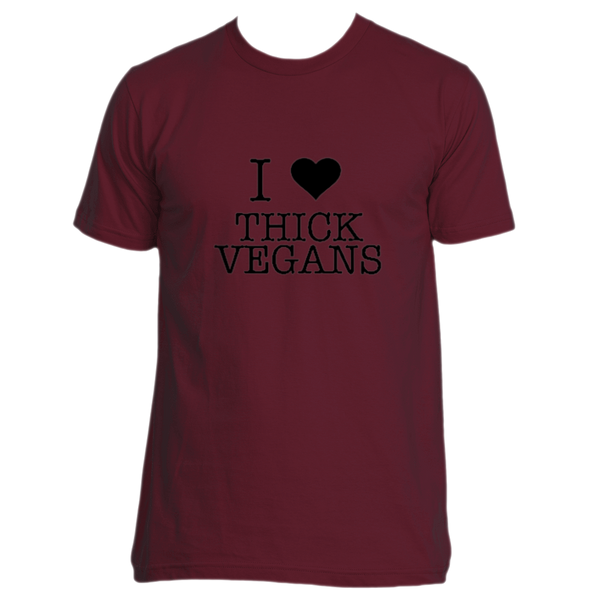 I Love Thick Vegans Unisex Short Sleeve with Black Design