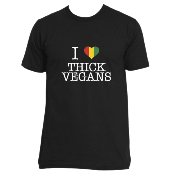 I Love Thick Vegans Unisex Crew Neck with Balanta Colors and White Design