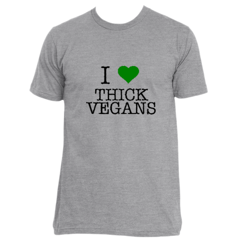 I Love Thick Vegans Unisex Crew Neck Black and Green Design