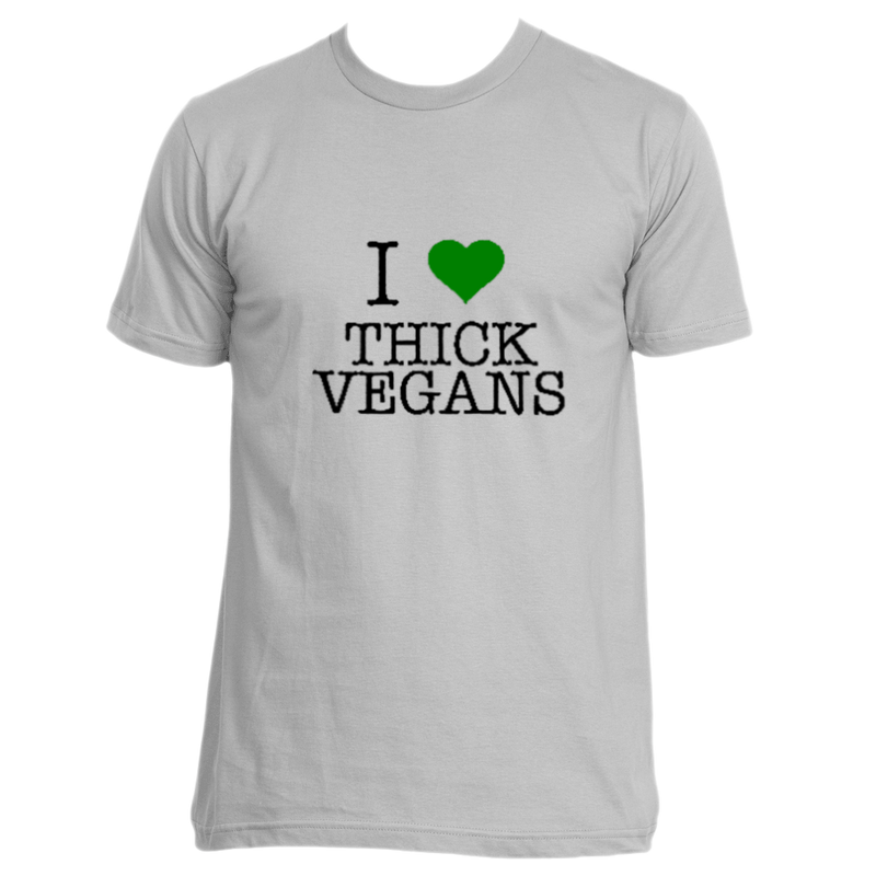 I Love Thick Vegans Unisex Crew Neck Black and Green Design