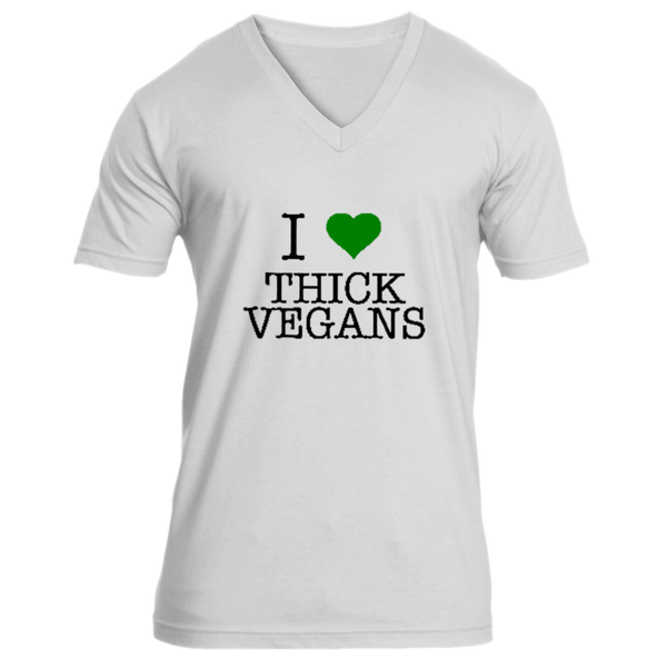 I Love Thick Vegans Unisex V-Neck with Black and Green design